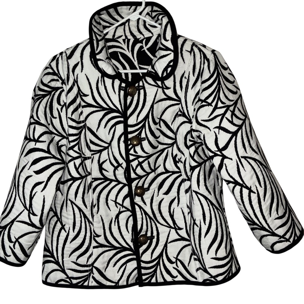 Trimdin Tuscany Collection Jacket Womens M Onyx Reversible Artisan Art To Wear